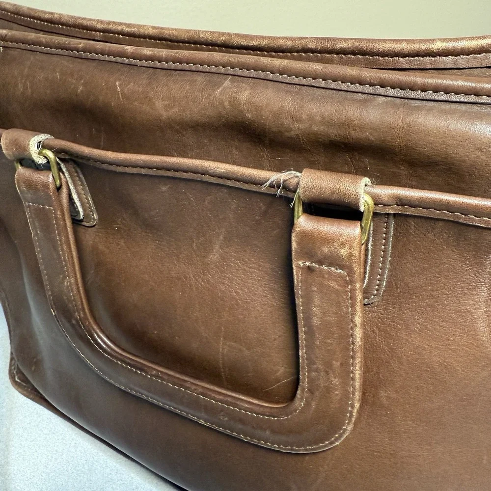 Vintage Coach Monroe‎ Glovetanned Leather Briefcase Crossbody Mahogany 312 - Picture 6 of 16